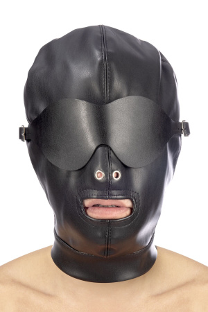 фото Капюшон для БДСМ со съемной маской Fetish Tentation BDSM hood in leatherette with removable mask SO4672