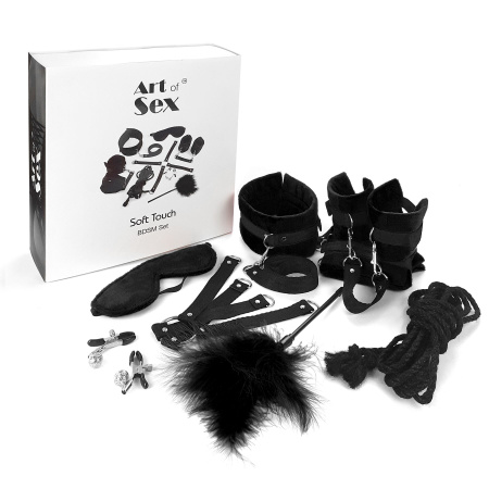 фото Набор БДСМ Art of Sex - Soft Touch BDSM Set, 9 предметов, Черный SO6598
