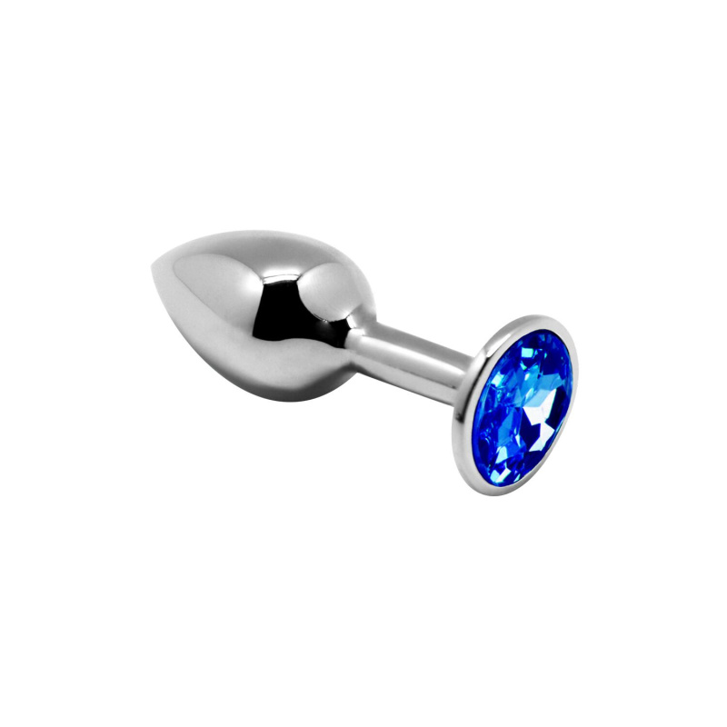 фото Металлическая анальная пробка с кристаллом Alive Mini Metal Butt Plug Blue S SO5998
