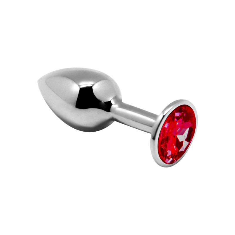 фото Металлическая анальная пробка с кристаллом Alive Mini Metal Butt Plug Red M SO5999