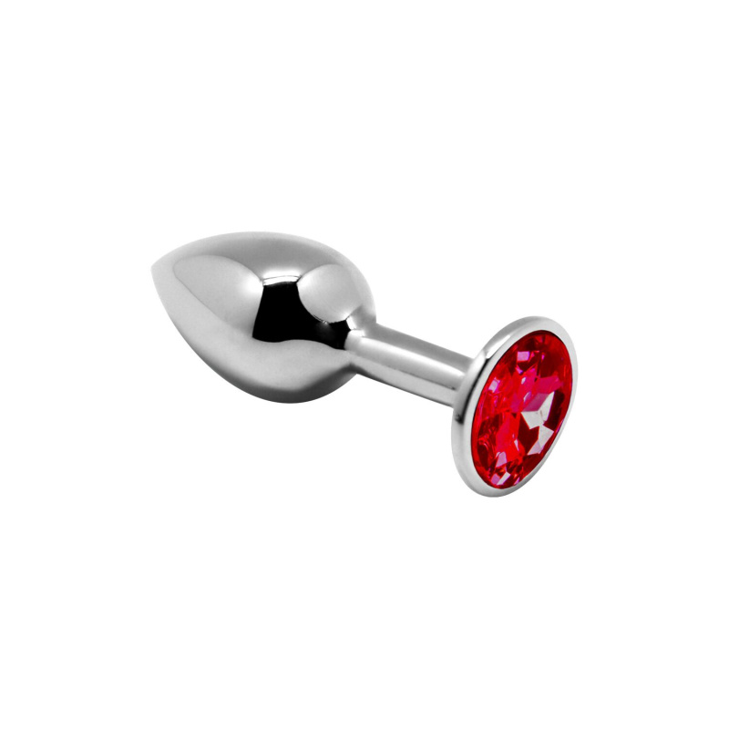 фото Металлическая анальная пробка с кристаллом Alive Mini Metal Butt Plug Red S SO6010
