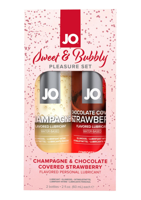 фото Набор лубрикантов System JO Sweet&Bubbly — Champagne & Chocolate Covered Strawberry (2×60 мл) SO6777