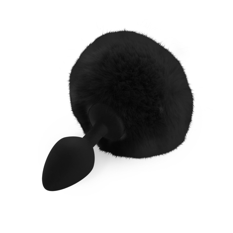 фото Силиконовая анальная пробка М Art of Sex - Silicone Bunny Tails Butt plug, цвет Черный, диаметр 3,5 SO6694