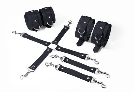 фото Набор Feral Feelings BDSM Kit 3 Black, наручники, поножи, коннектор SO8269