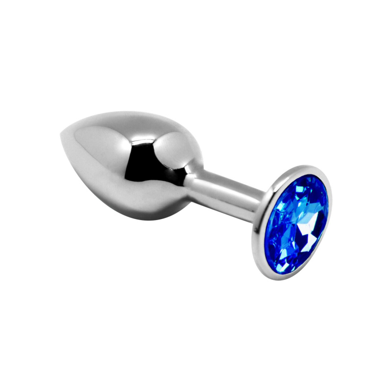 фото Металлическая анальная пробка с кристаллом Alive Mini Metal Butt Plug Blue M SO6001