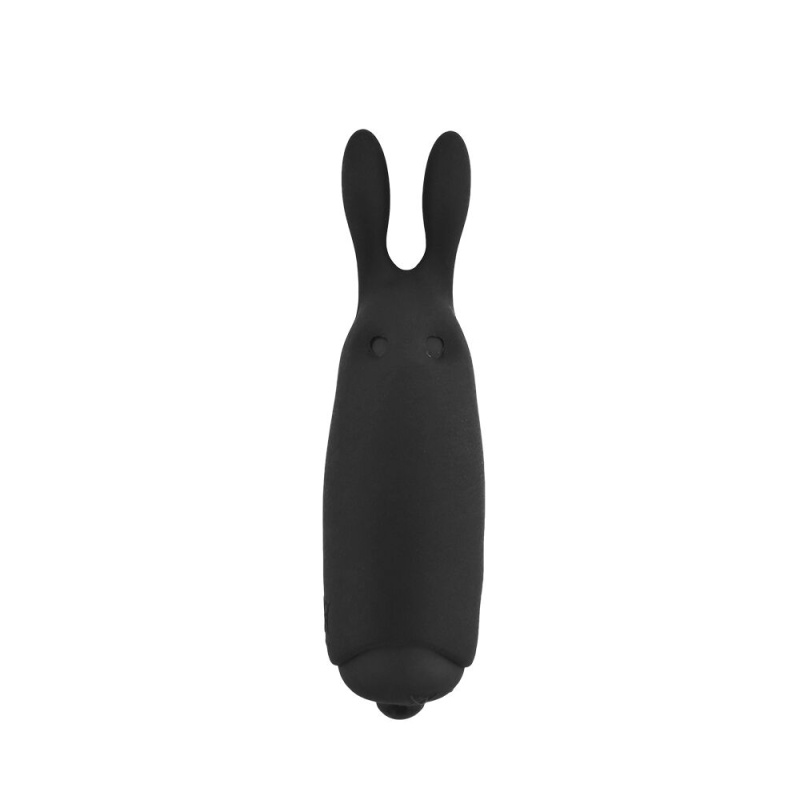 фото Вибропуля Adrien Lastic Pocket Vibe Rabbit Black со стимулирующими ушками AD33499