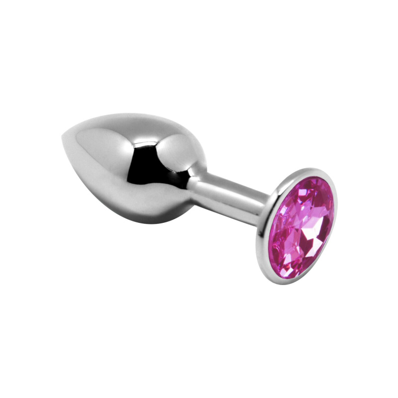 фото Металлическая анальная пробка с кристаллом Alive Mini Metal Butt Plug Pink M SO6002