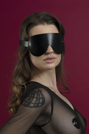 фото Маска на глаза Feral Feelings - Blindfold Mask, натуральная кожа, черная SO3412