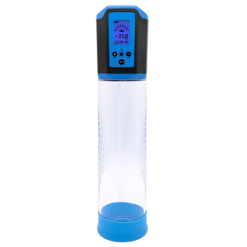 фото Автоматическая вакуумная помпа Men Powerup Passion Pump Blue, LED-табло, перезаряжаемая, 8 режимов SO6298
