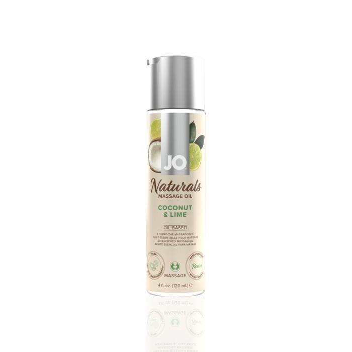 купити Масажна олія System JO – Naturals Massage Oil – Coconut & Lime з натуральними ефірними оліями (120 м