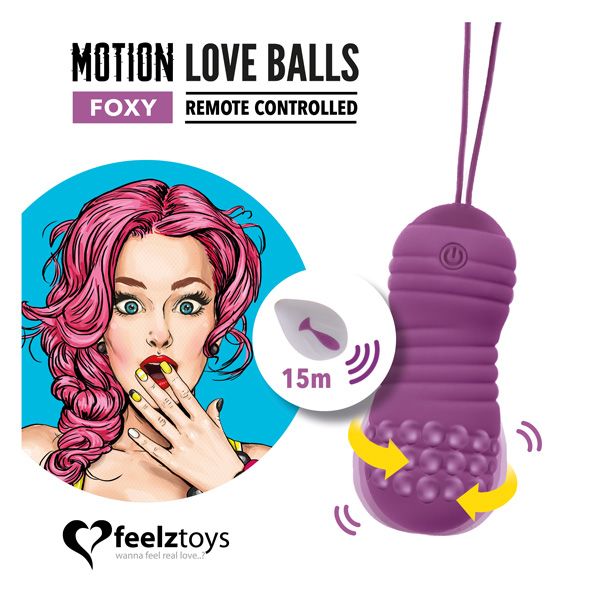 купить Вагинальные шарики с жемчужным массажем FeelzToys Motion Love Balls Foxy с пультом ДУ, 7 режимов