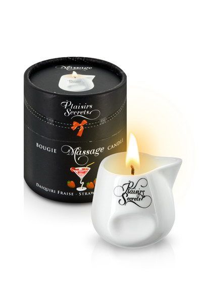 купить Массажная свеча Plaisirs Secrets Strawberry Daiquiri (80 мл) подарочная упаковка, керамический сосуд
