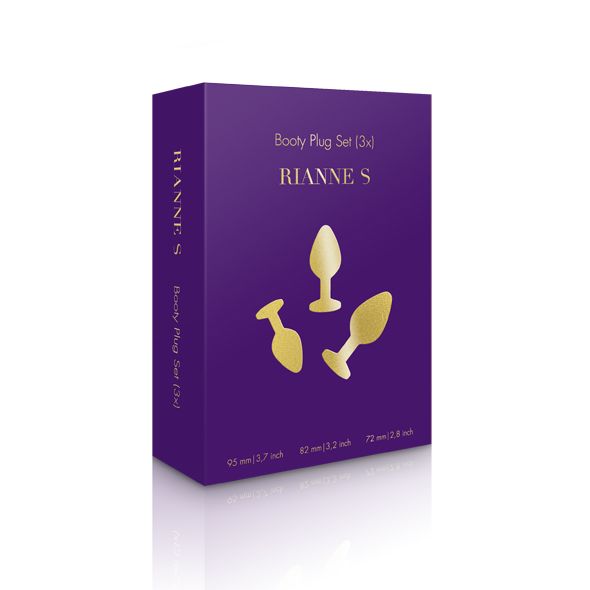 купить Набор анальных пробок с кристаллом Rianne S: Booty Plug Set Black, диаметр 2,7см, 3,5см, 4,1см