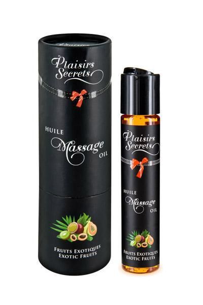 купить Массажное масло Plaisirs Secrets Exotic Fruits (59мл) с афродизиаками съедобное, подарочная упаковка