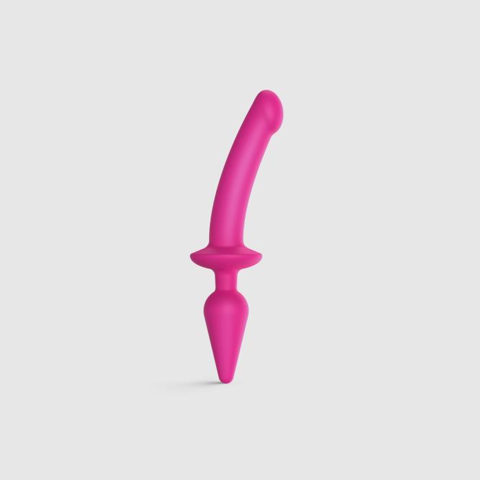 купити Анальна пробка з дилдо 2в1 Strap-On-Me SWITCH PLUG-IN DILDO Fuchsia L, діаметр 4,5/3,4 см