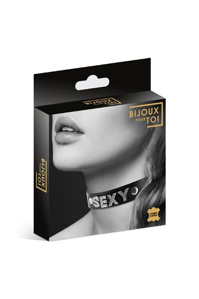 купить Чокер со стразами Bijoux Pour Toi - SEXY, натуральная кожа