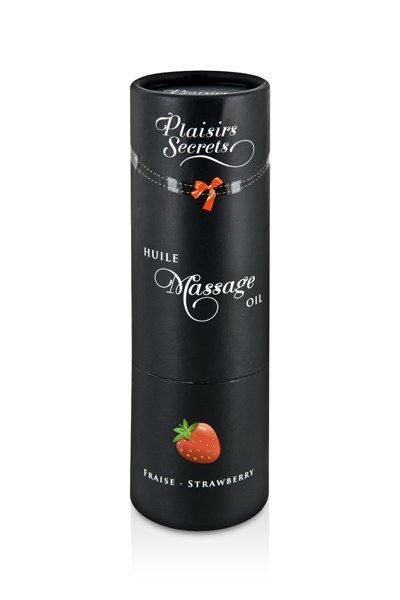 купить Массажное масло Plaisirs Secrets Strawberry (59 мл) с афродизиаками, съедобное, подарочная упаковка