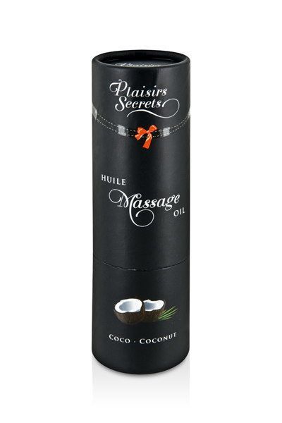 купить Массажное масло Plaisirs Secrets Coconut (59 мл) с афродизиаками, съедобное, подарочная упаковка