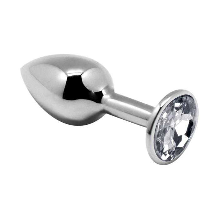 купить Металлическая анальная пробка с кристаллом Alive Mini Metal Butt Plug White L
