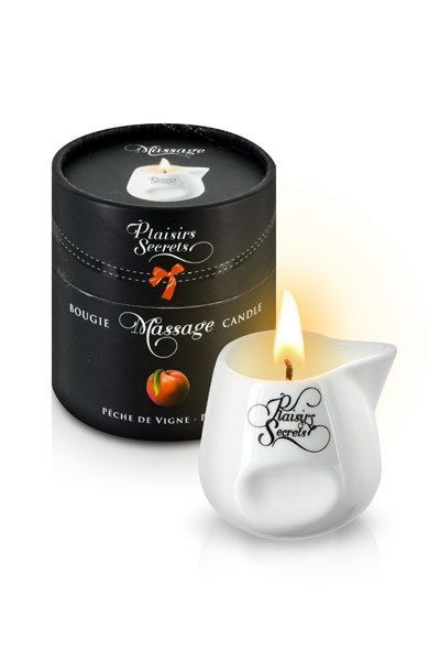 купить Массажная свеча Plaisirs Secrets Peach (80 мл) подарочная упаковка, керамический сосуд