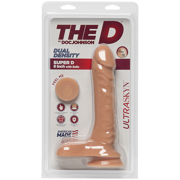 купить Фаллоимитатор Doc Johnson The D - Super D - 8 Inch With Balls - ULTRASKYN, диаметр 5,1см