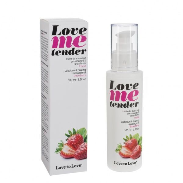 купить Массажное масло Love To Love LOVE ME TENDER Strawberry (100 мл) натуральное без консервантов