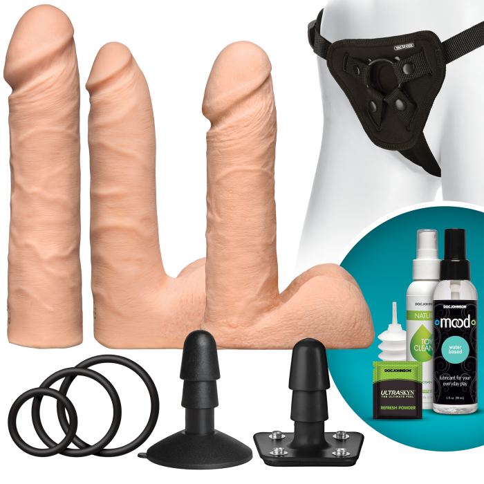купити Набір для страпона Doc Johnson Vac-U-Lock Dual Density UltraSKYN Set, діаметр 3×4,5см