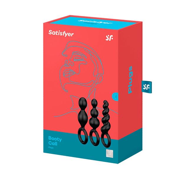 купить Набор анальных игрушек Satisfyer Plugs black (set of 3) — Booty Call, макс. диаметр 3 см