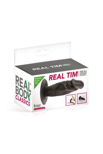 купить Фаллоимитатор Real Body - Real Tim Black, TPE, диаметр 3,4см