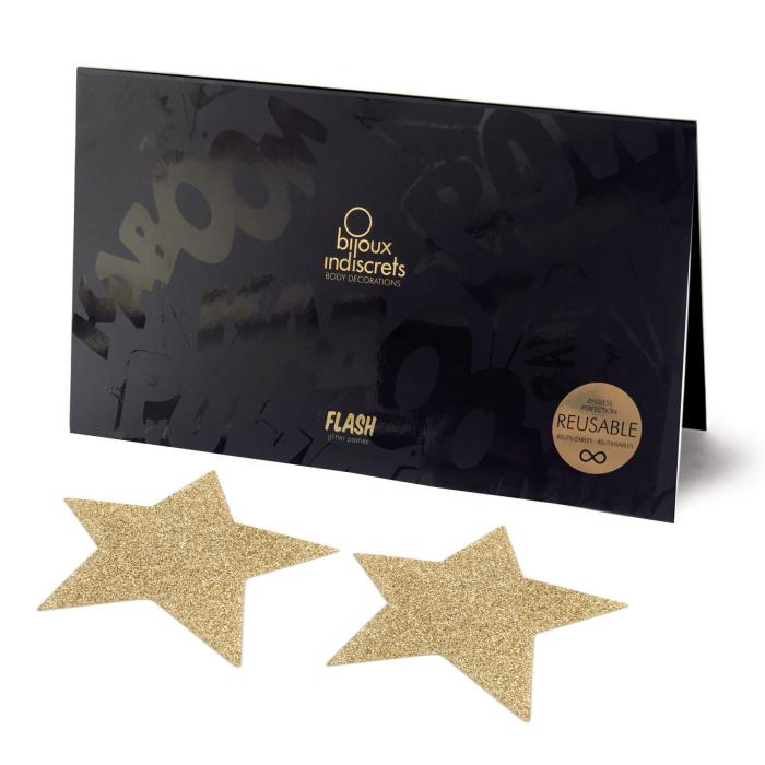 купити Пестіс - стикини Bijoux Indiscrets - Flash Star Gold, наклейки на соски