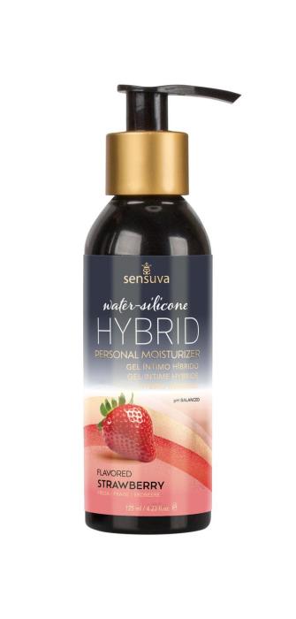 купити Мастило водно-силіконове Sensuva Hybrid Strawberry (125 мл) без цукру, можна для оральних ласк