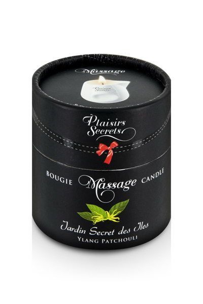 купить Массажная свеча Plaisirs Secrets Ylang Patchoul (80 мл) подарочная упаковка, керамический сосуд