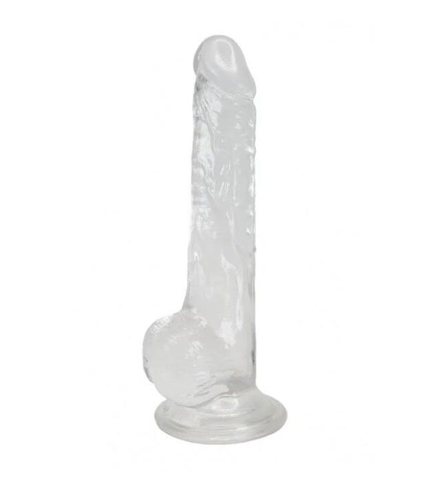 купити Прозорий фалоімітатор Alive Jelly Dildo Lusty, ТПЕ, присоска, діаметр 3,2см, довжина 18см
