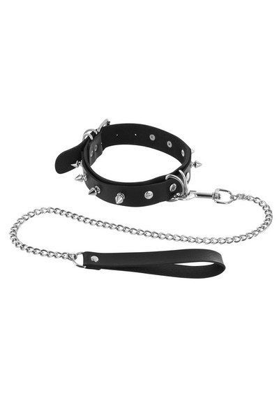 купить Ошейник с шипами и с поводком Fetish Tentation Spikes and Leash
