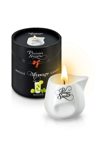 купить Массажная свеча Plaisirs Secrets Mojito (80 мл) подарочная упаковка, керамический сосуд