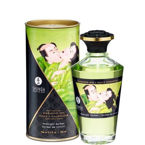 купить Разогревающее масло Shunga Aphrodisiac Warming Oil - Midnight Sorbet (100 мл) без сахара, вкусный