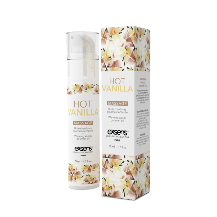 купити Масажна олія EXSENS Hot Vanilla 50мл розігріває, без цукру, без парабенів, їстівна