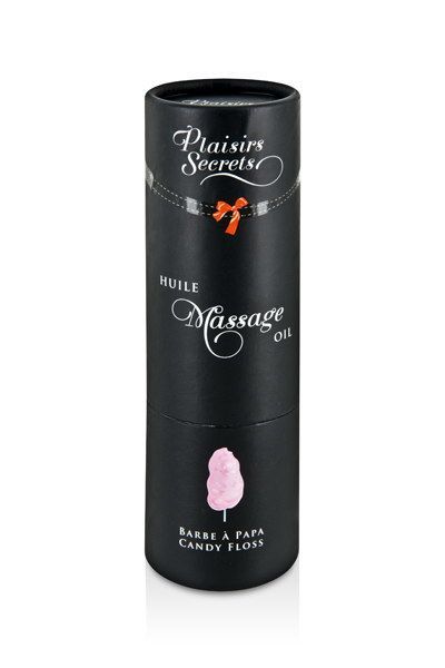 купить Массажное масло Plaisirs secrets Candy Floss (59 мл) с афродизиаками, съедобное, подарочная упаковка