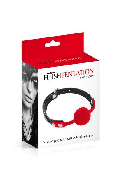 купить Классический кляп с силиконовым шариком Fetish Tentation Silicone Gag Ball Red