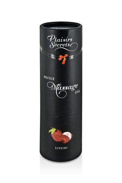 купить Массажное масло Plaisirs Secrets Litchi (59 мл) с афродизиаками, съедобное, подарочная упаковка