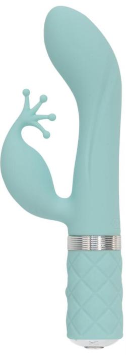 Роскошный вибратор-кролик Pillow Talk - Kinky Teal с кристаллом Сваровски, мощный