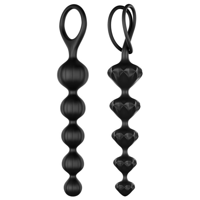 купити Набір анальних намистин Satisfyer Beads Black, силікон, макс. діаметр 3,3 см та 3,5 см