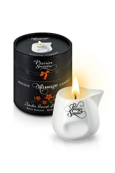 купить Массажная свеча Plaisirs Secrets Red Wood (80 мл) подарочная упаковка, керамический сосуд