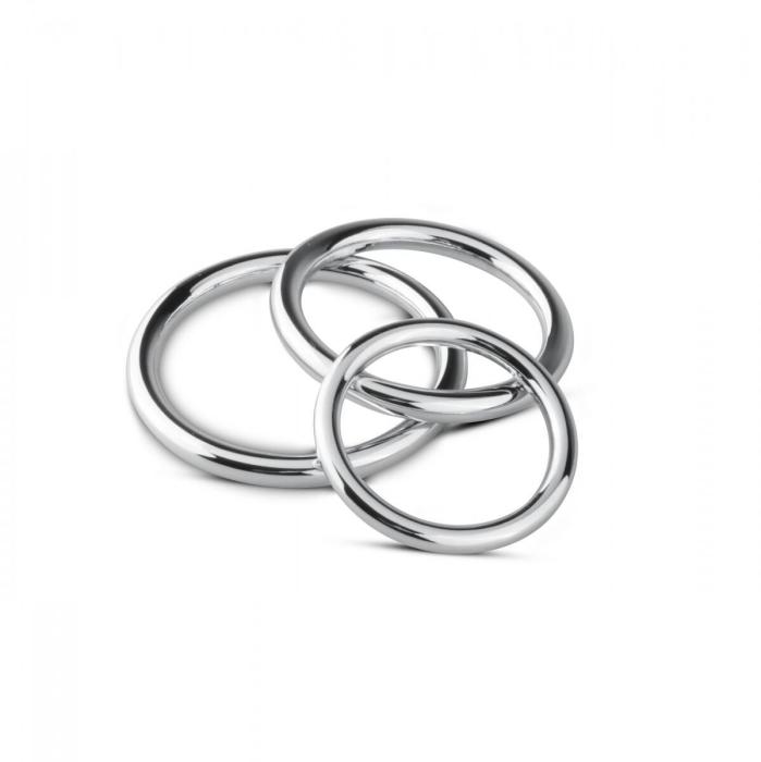 купить Набор металлических эрекционных колец Sinner Gear Unbendable - Cock/Ball Ring & Glans Ring Set