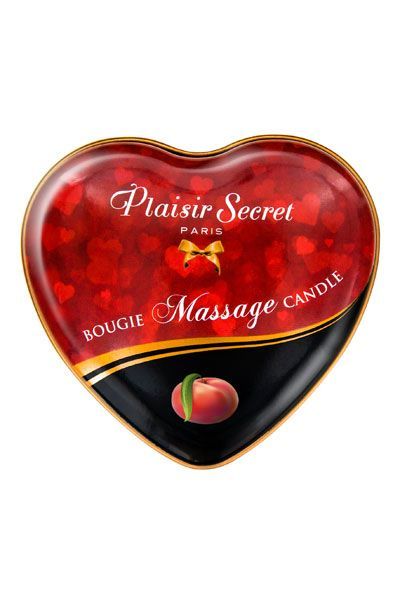 купить Массажная свеча сердечко Plaisirs Secrets Peach (35 мл)