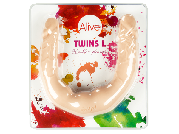 купити Фалоімітатор подвійний Alive Twins розмір L, гнучкий, діаметр 2,8 см - 3,4 см, довжина 40 см