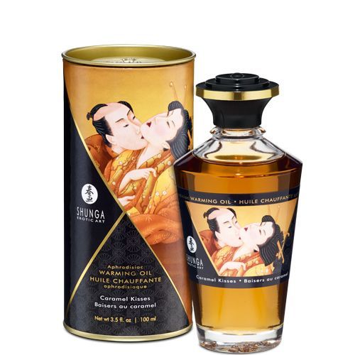 купить Разогревающее масло Shunga Aphrodisiac Warming Oil - Caramel Kisses (100 мл) без сахара, вкусный