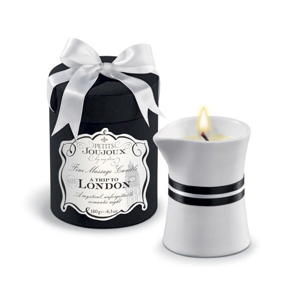 купить Массажная свечa Petits Joujoux - London - Rhubarb, Cassis and Ambra (190 г) роскошная упаковка