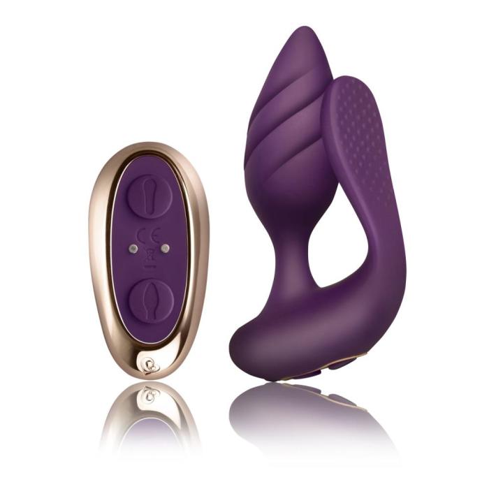 купити Анально-вагінальний вібратор для пар Rocks Off Cocktail Purple, пульт ДК
