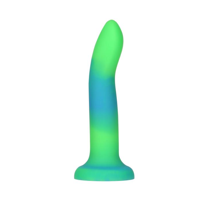 купить Светящийся в темноте фаллоимитатор ADDICTION - Rave - 8" Glow in the Dark Dildo - Blue Green